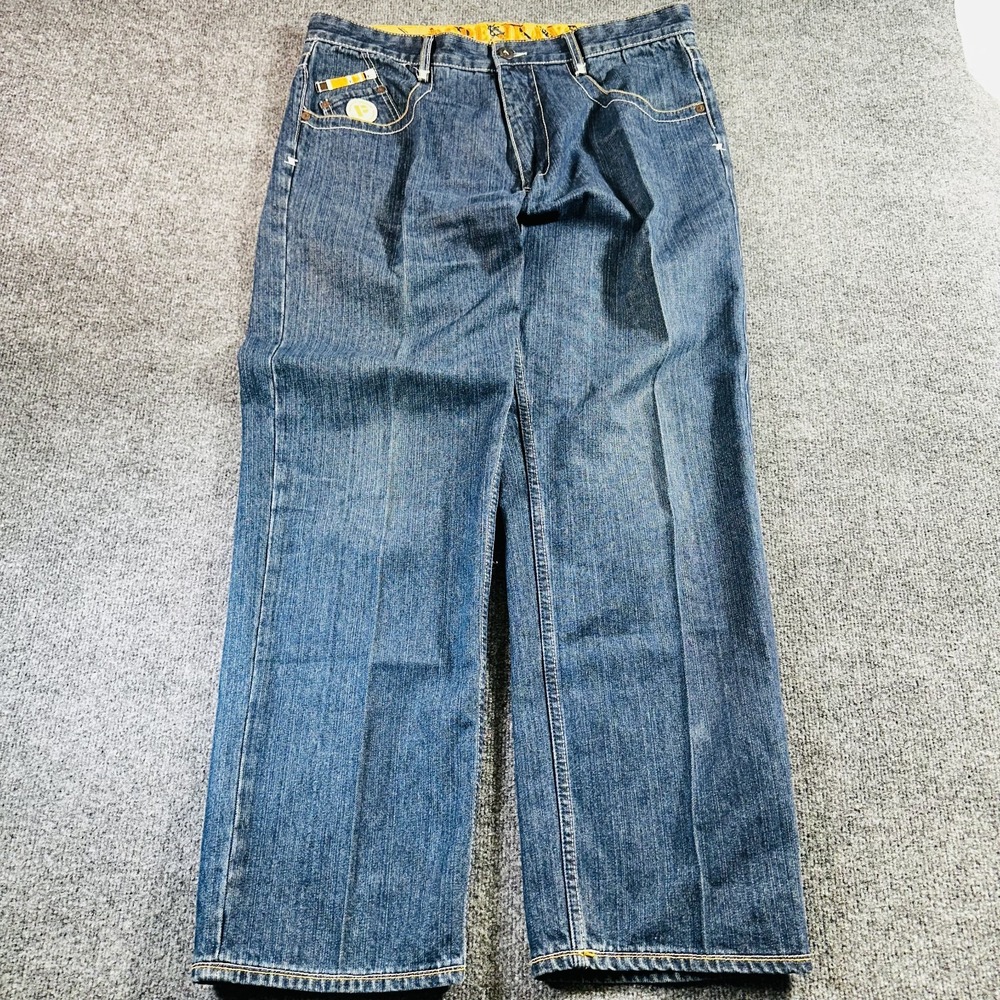 Pepe 44th Division Military Jeans Men's 38x34 Blue Baggy Wide Leg Vintage Y2K